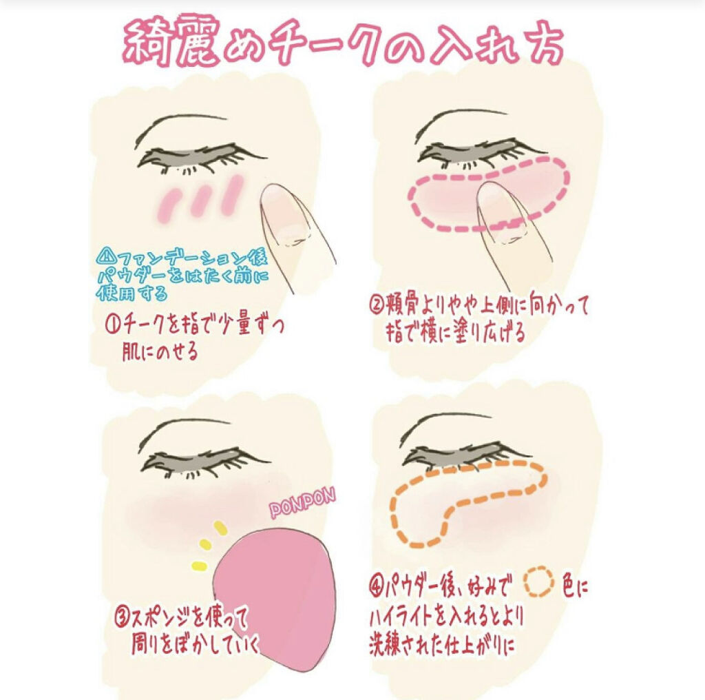 ジュワッと可愛いクリームチークの塗り方 面長 丸顔 ブラシ スポンジ おすすめ人気アイテム紹介 Lips