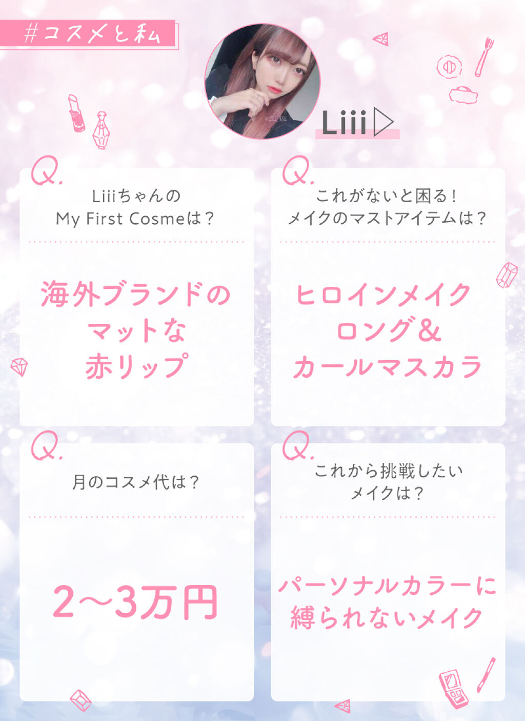 【LIPSとコスメと私】なりたい顔NO.1!Liiiちゃんにインタビューの画像