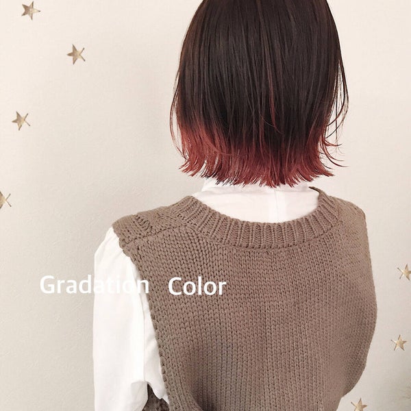 「黒髪ベースのグラデーションカラー×ミディアムヘアが可愛い!ロングやボブについても紹介」の画像(#342309)