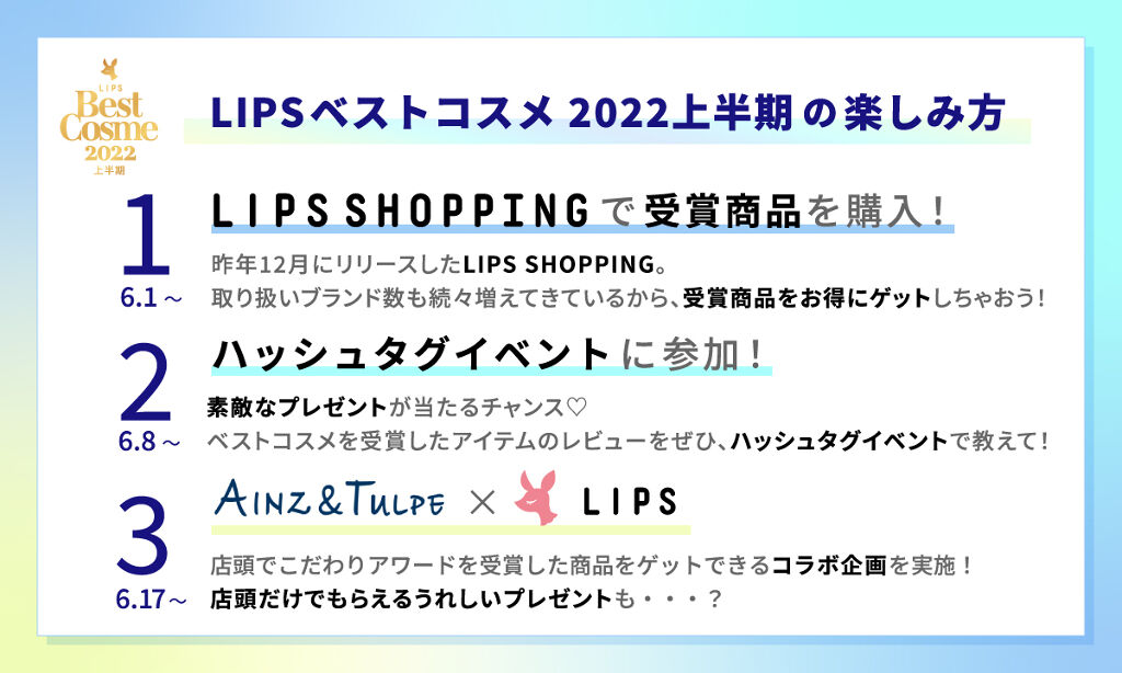 【LIPSベストコスメ 2022上半期】ついに明日、結果発表！ベスコスの楽しみ方をチェックの画像