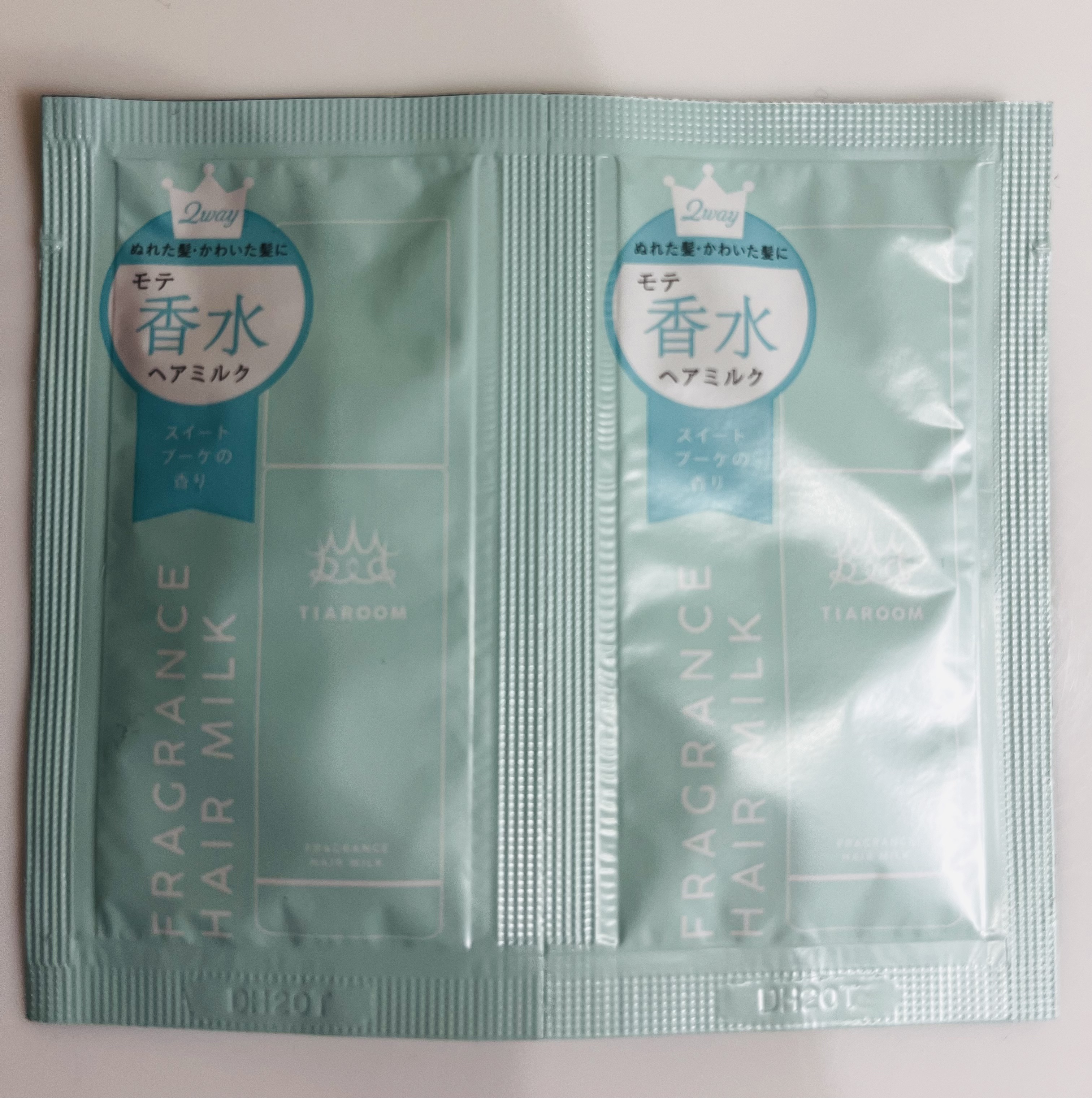 フレグランスヘアミルク スイートブーケ サシェ 3mL＋3mL/TIAROOM/ヘアミルクを使ったクチコミ（1枚目）