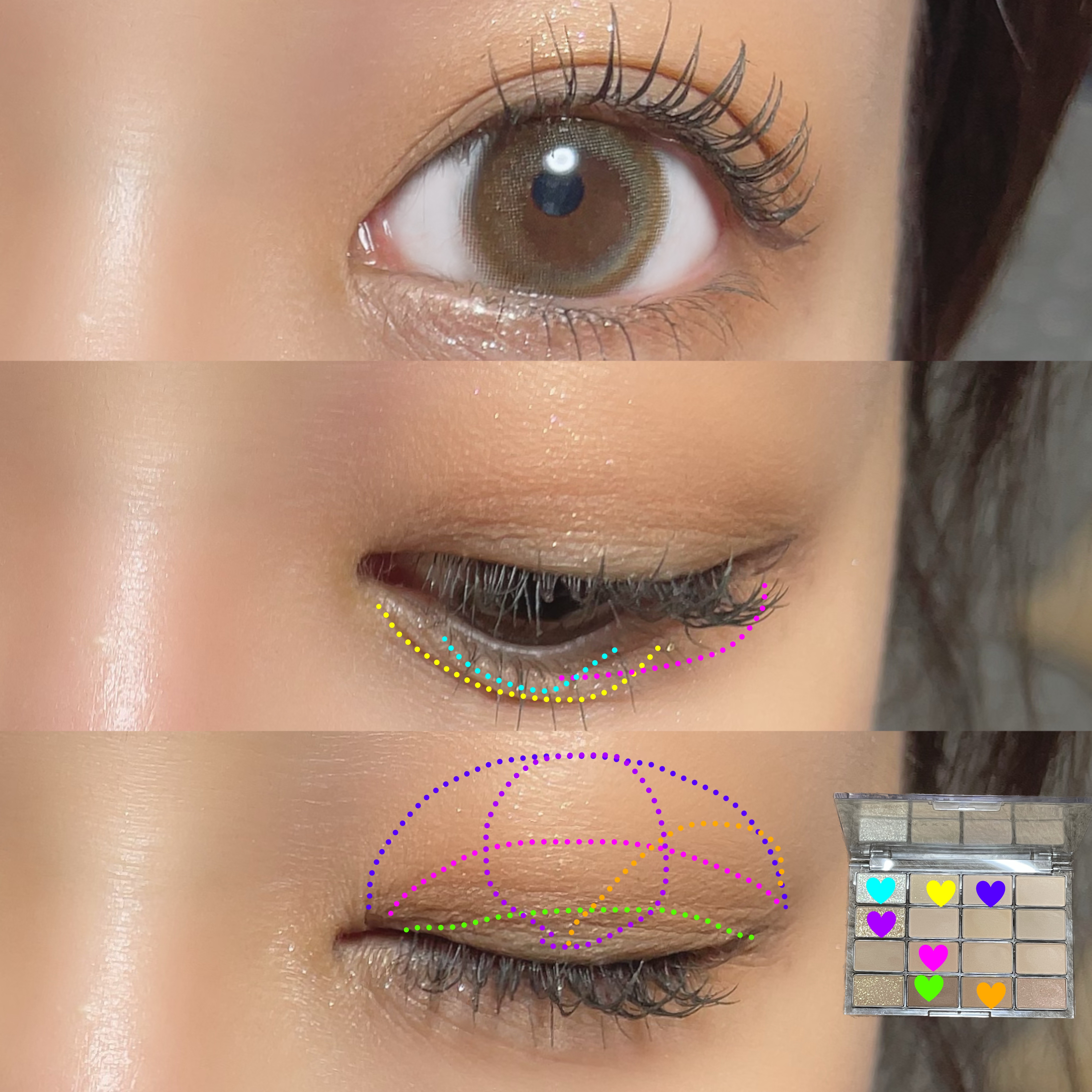 ソフトブラーリングアイパレット 01.バニラブラーリング/wakemake/アイシャドウパレットを使ったクチコミ（3枚目）