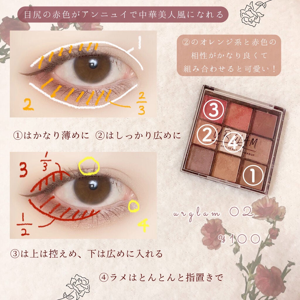 UR GLAM BLOOMING EYE COLOR PALETTE/U R GLAM/アイシャドウパレットを使ったクチコミ(2枚目)