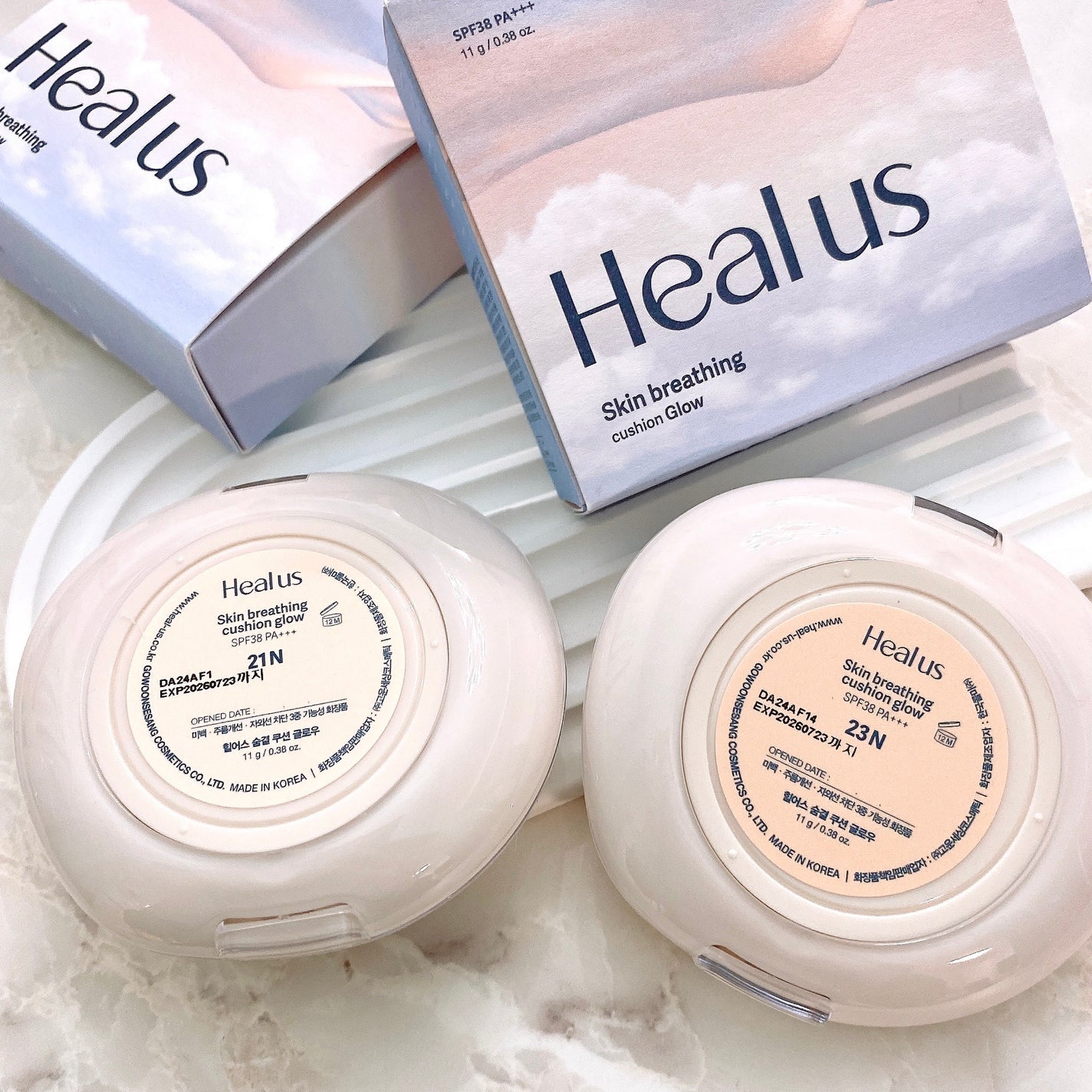 ブリージンググロークッション/Healus/クッションファンデーションを使ったクチコミ(5枚目)