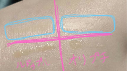 Girl's Maker ORIPUCHI+のクチコミ「今回は2つの皮膜タイプを比べてみたよ!  
2枚目は、上が綿棒でマット感を出し肌に馴染むよう.....」(2枚目)