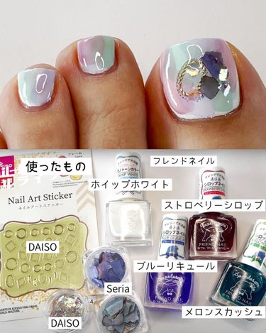 Nail_Lifeネイルライフ on LIPS 「100均やキャンメイクなどのプチプラのマニキュアとアート用品で..」（3枚目）