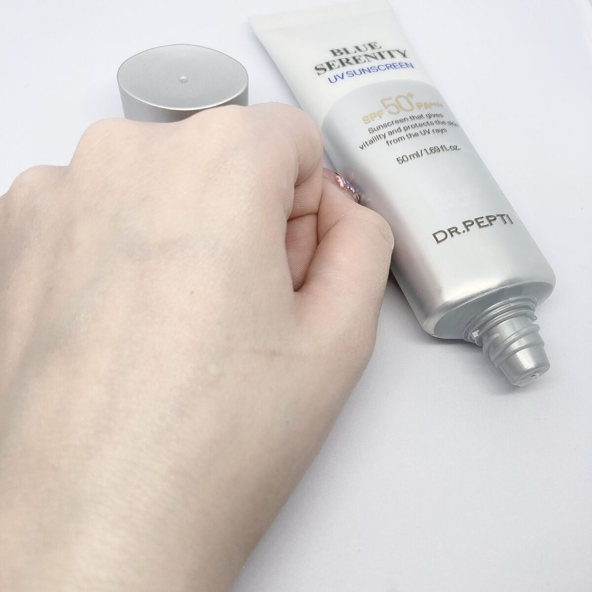 ブルーセレニティーUVサンスクリーン/DR.PEPTI/日焼け止めクリームを使ったクチコミ（3枚目）