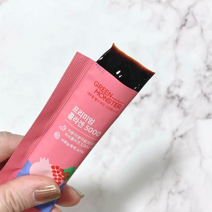 グリーンモンスター プレミアムコラーゲン5000のクチコミ「
配合成分はこちら👇🏻
ザクロエキス40%
高含有低分子マリンコラーゲンペプチド500.....」(3枚目)