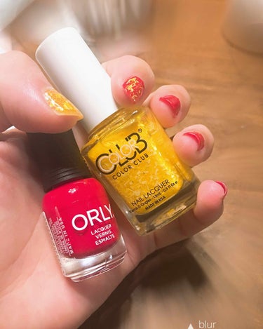 ORLY ネイルラッカーのクチコミ「この二つが黄色に赤が入ってる浴衣にとっても合います♡♡

このORLY（オートレッド）の上から.....」（1枚目）