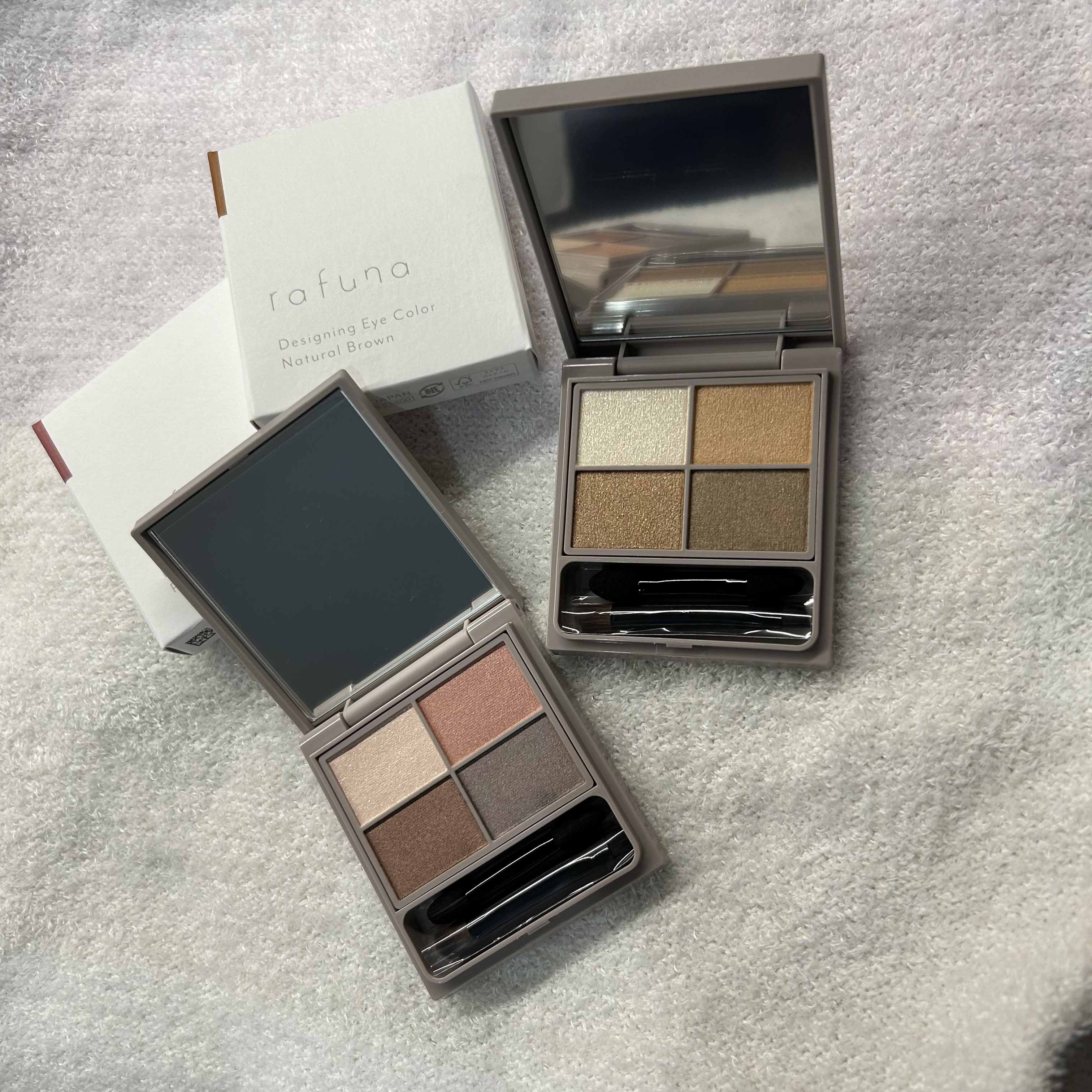 デザイニングアイカラー 01 ナチュラルブラウン/rafuna/アイシャドウパレットを使ったクチコミ（1枚目）