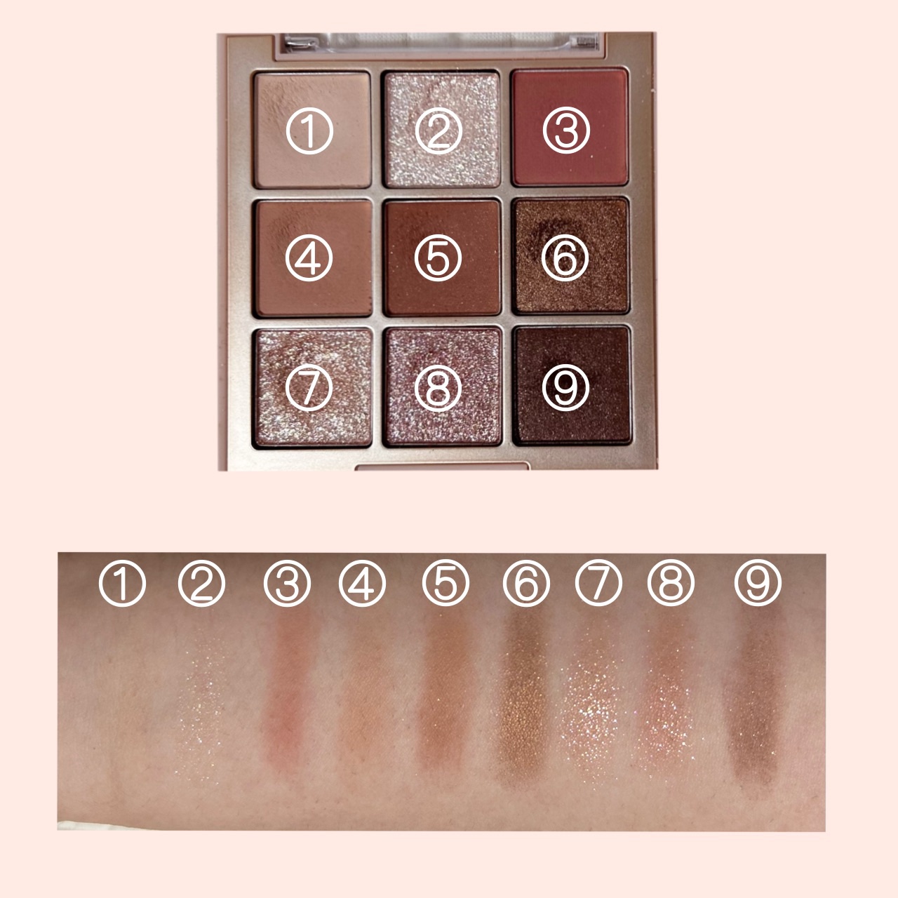 シャドウパレット 01 シュガーブラウニー/dasique/アイシャドウパレットを使ったクチコミ（2枚目）