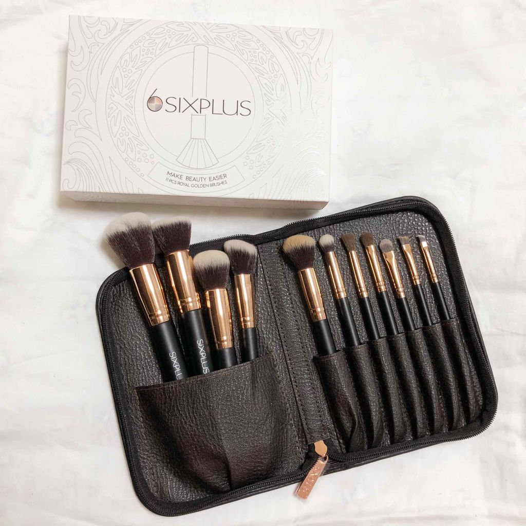 貴族のゴールド メイクブラシ11本セット 化粧ポーチ付き/SIXPLUS/メイクブラシを使ったクチコミ(1枚目)