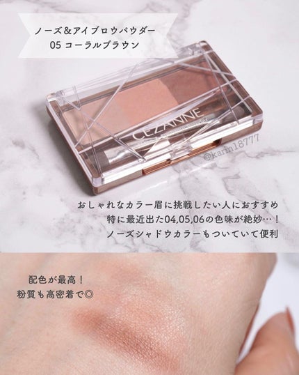 ノーズ&アイブロウパウダー/CEZANNE/パウダーアイブロウを使ったクチコミ(4枚目)