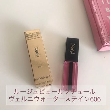 ルージュ ピュールクチュール ヴェルニ ウォーターステイン 606 ローズウッド フロウ/YVES SAINT LAURENT BEAUTE/口紅を使ったクチコミ（1枚目）