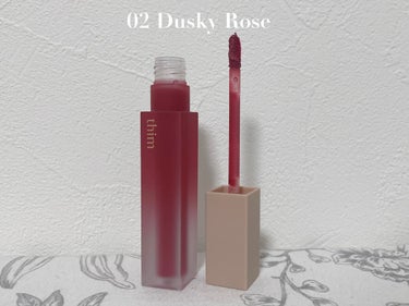 シアーマットリキッドリップ 02 Dusky Rose/thim/口紅を使ったクチコミ（2枚目）