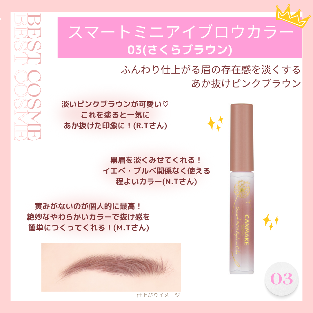 スマートミニアイブロウカラー/キャンメイク/眉マスカラを使ったクチコミ(4枚目)