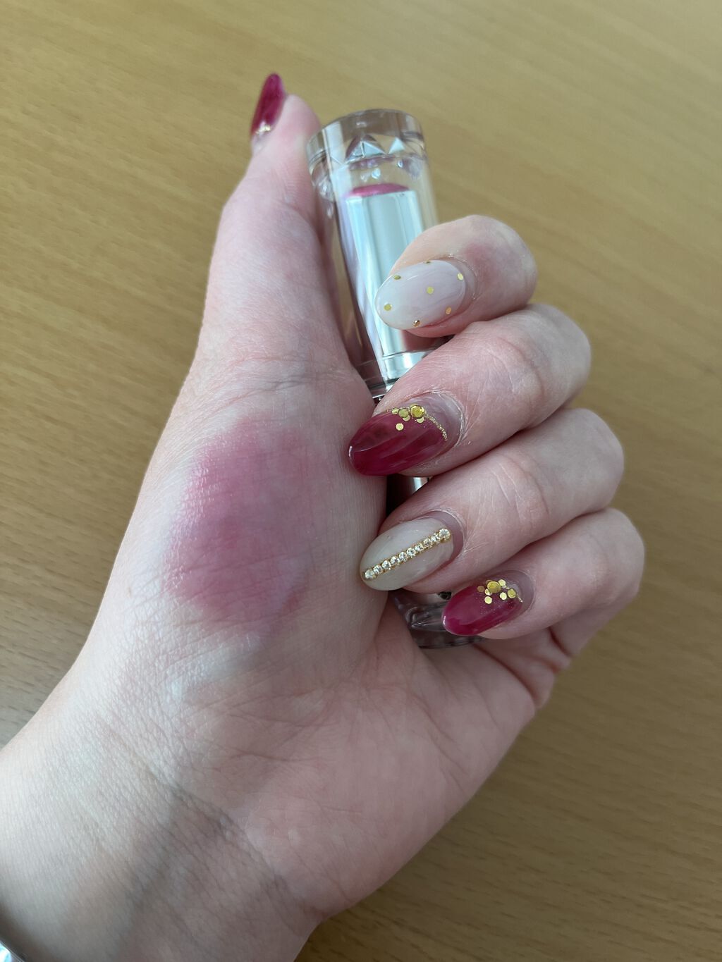 ラスティンググロスリップ/CEZANNE/口紅を使ったクチコミ（2枚目）