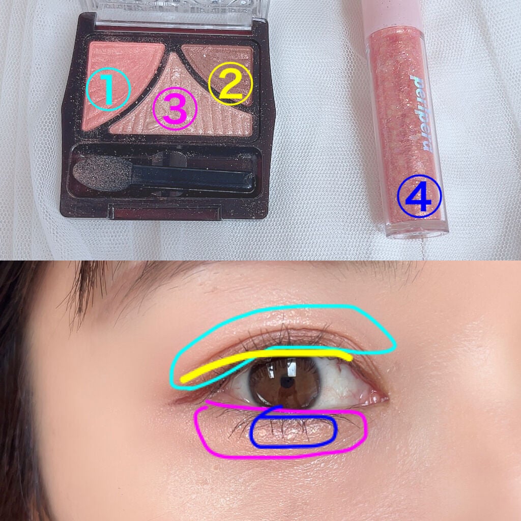 ジューシーピュアアイズ/キャンメイク/アイシャドウパレットを使ったクチコミ(2枚目)