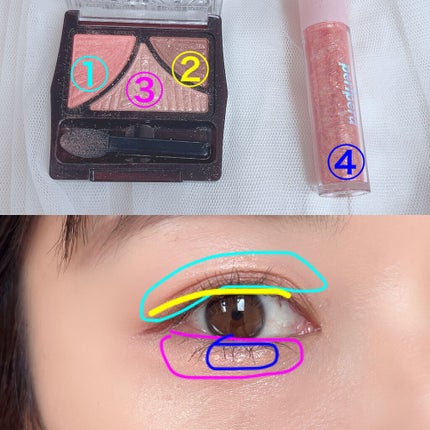 ジューシーピュアアイズ/キャンメイク/アイシャドウパレットを使ったクチコミ(2枚目)