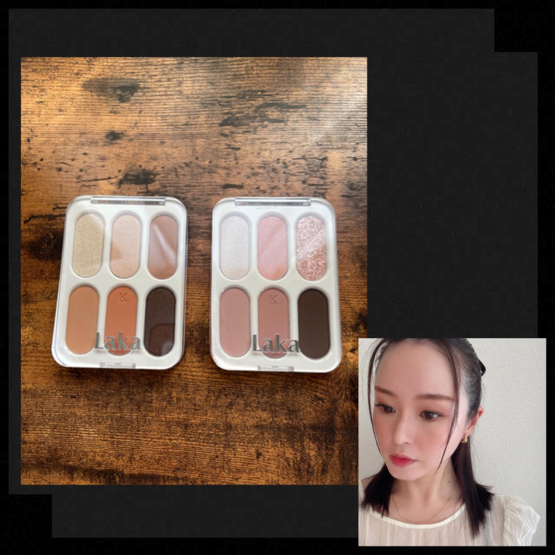 Laka　フォーエバー6アイパレット　03　プリムローズ

華やかさを出すピンクメイク☺️
捨て色がなく、発色も程よいので扱いやすいです😌
ふんわりと乗る感じで重ねていっても濃くなりすぎず簡単にグラデーションを作ることができます🐶

 