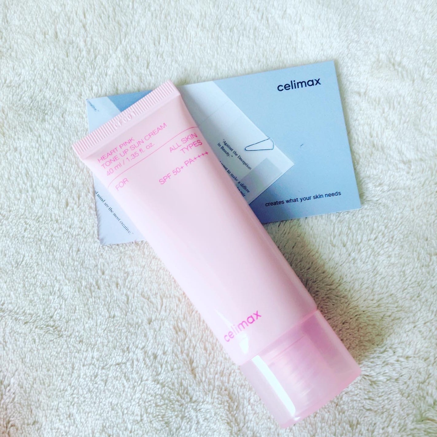 ハートピンクトーンアップサンクリーム/celimax/日焼け止めクリームを使ったクチコミ(1枚目)