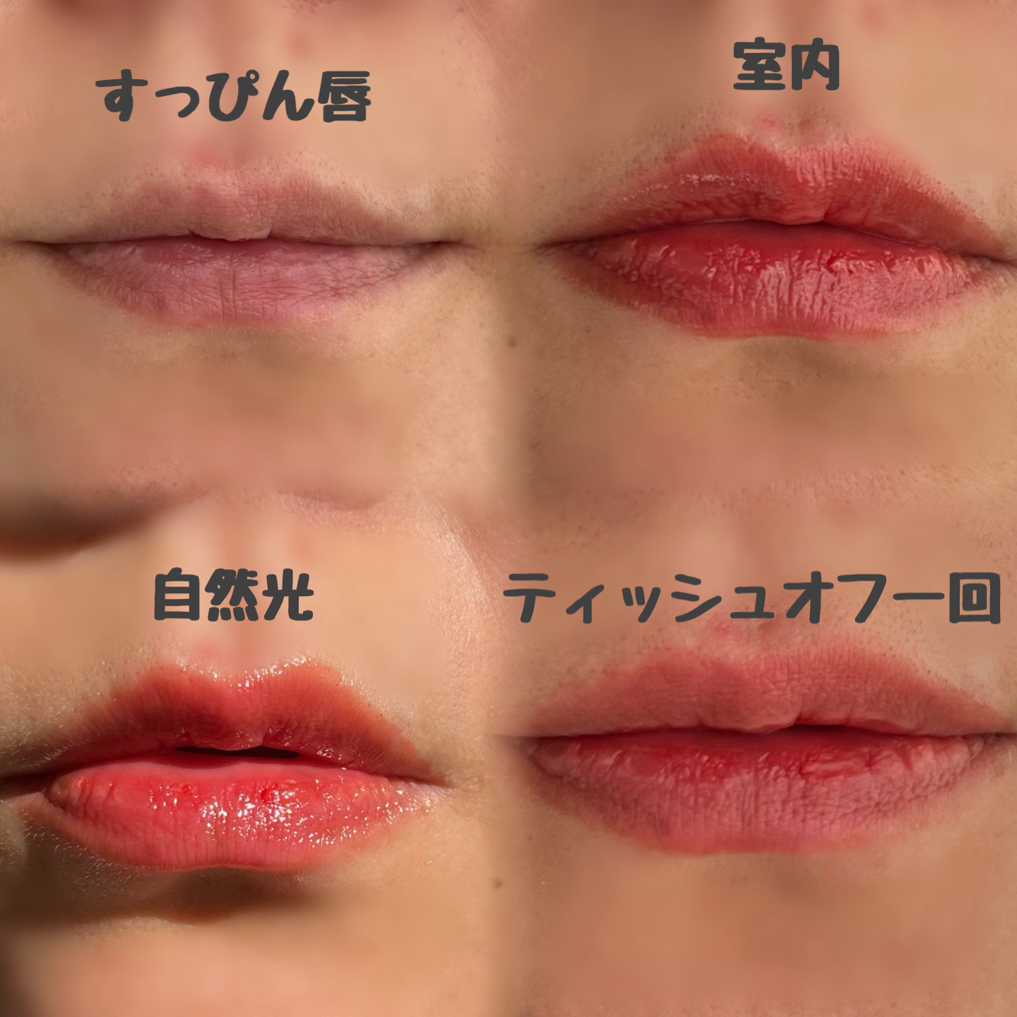 ウォーターリズムグロウティント 02 メリーコーラル/TIRTIR(ティルティル)/リップティントを使ったクチコミ（3枚目）