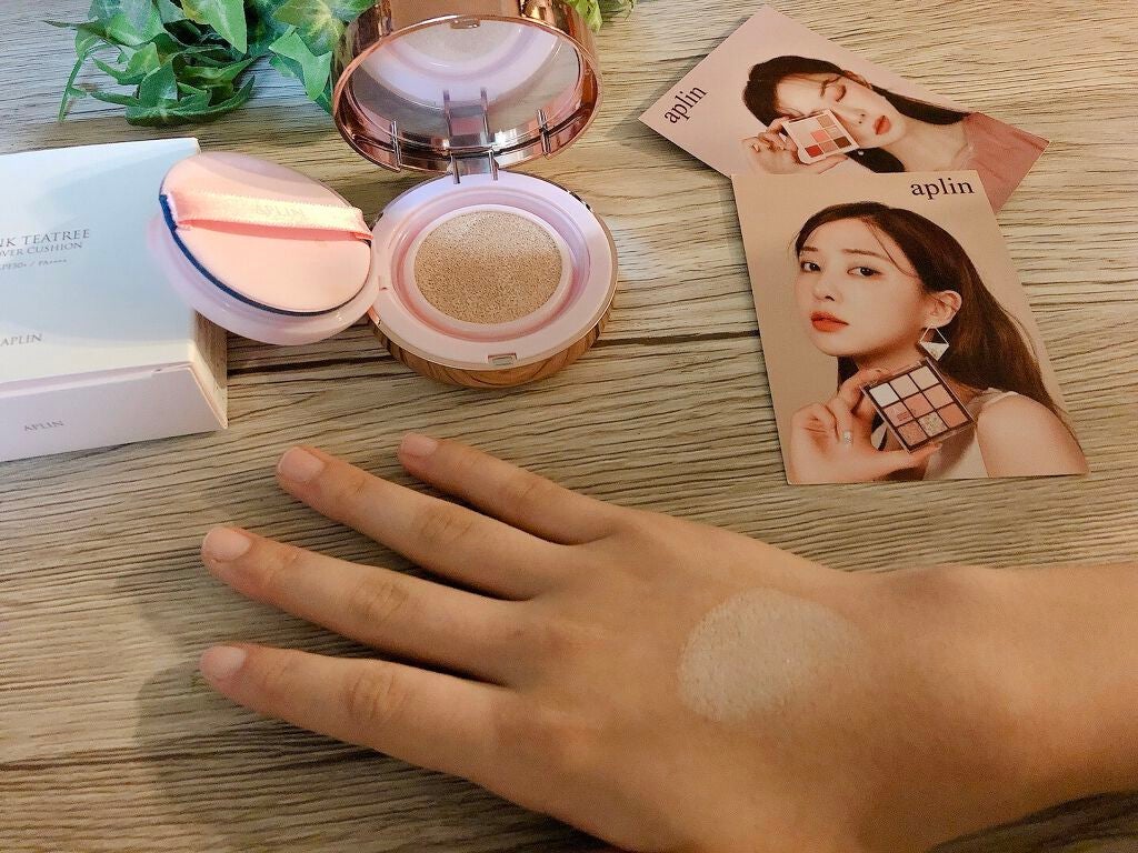 ピンクティーツリーカバークッション/APLIN/クッションファンデーションを使ったクチコミ(5枚目)