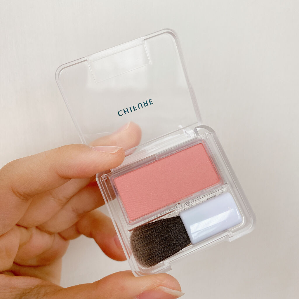 チーク カラー(ブラシ付) 142 ピンク系パール/ちふれ/パウダーチークを使ったクチコミ（3枚目）