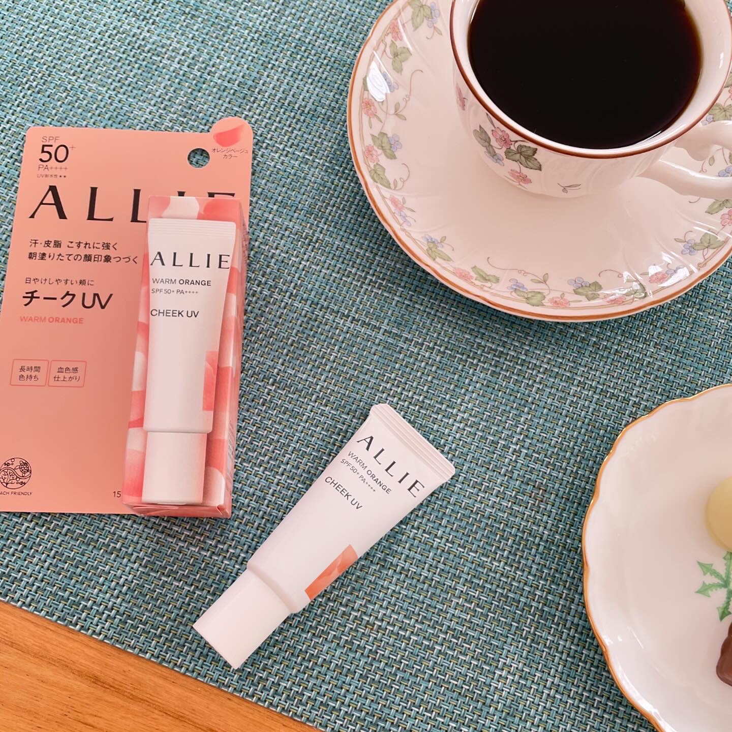 クロノビューティ カラーオンUV チーク 02 ウォームオレンジ/アリィー/日焼け止めクリームを使ったクチコミ（1枚目）