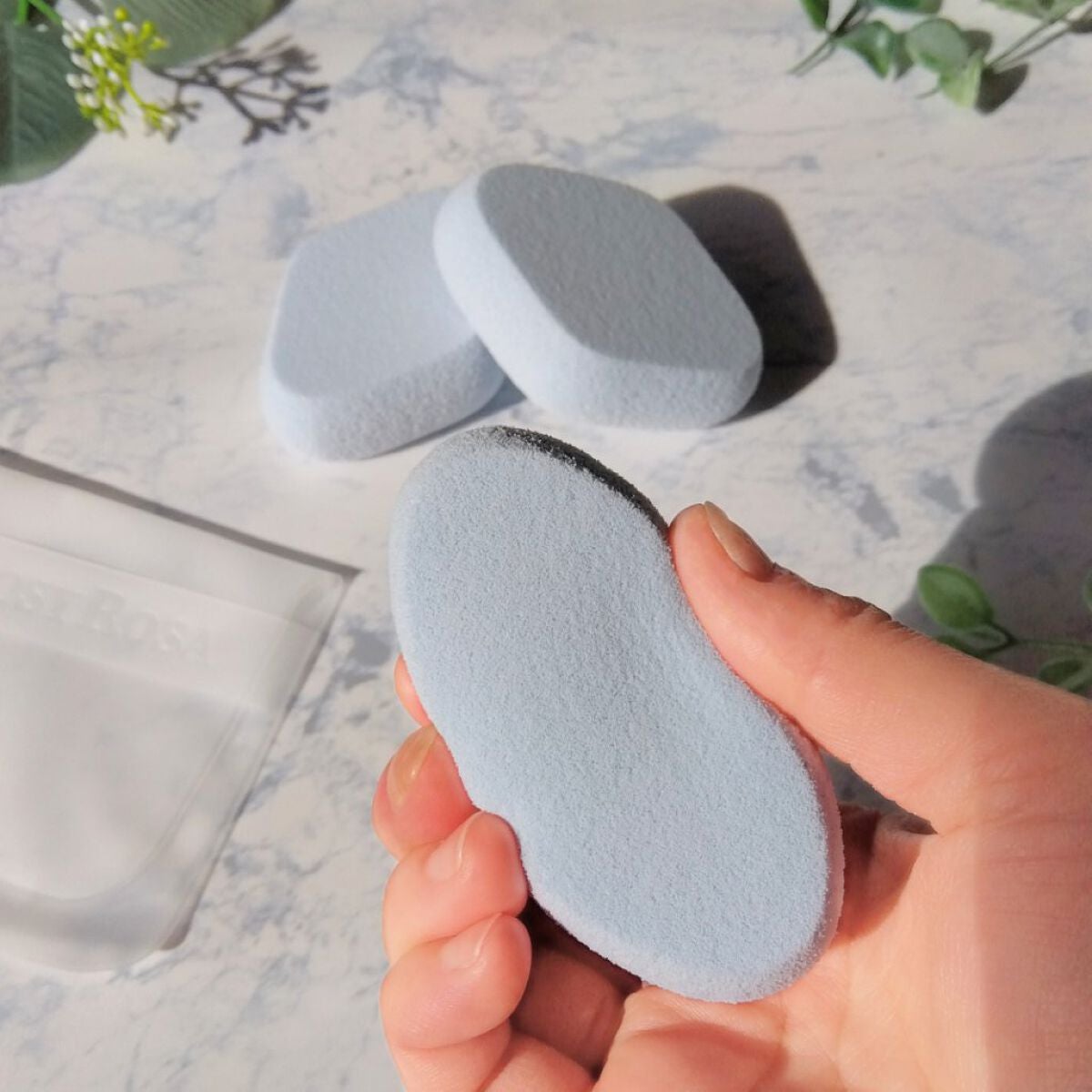 シフォンタッチスポンジN ダイヤ型 3P BL /ロージーローザ/パフ・スポンジを使ったクチコミ(6枚目)