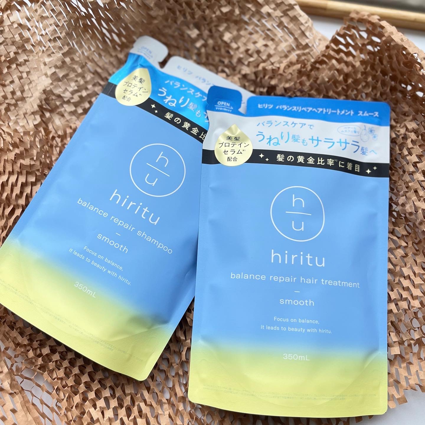 バランスリペア シャンプー/ヘアトリートメント スムース ヘアトリートメント詰め替え（350mL）/hiritu/市販シャンプーを使ったクチコミ（1枚目）