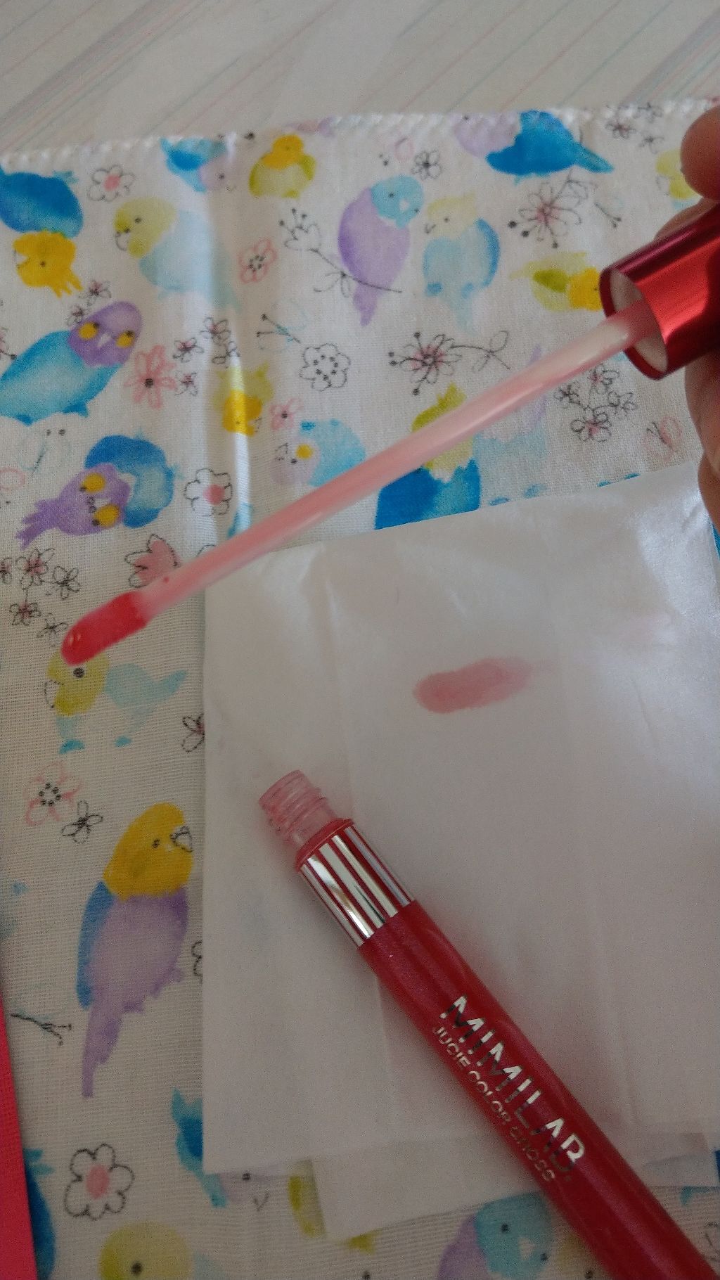 ジューシーポップカラーグロス ストロベリーソーダレッド/ミミラボ/リップグロスを使ったクチコミ(4枚目)