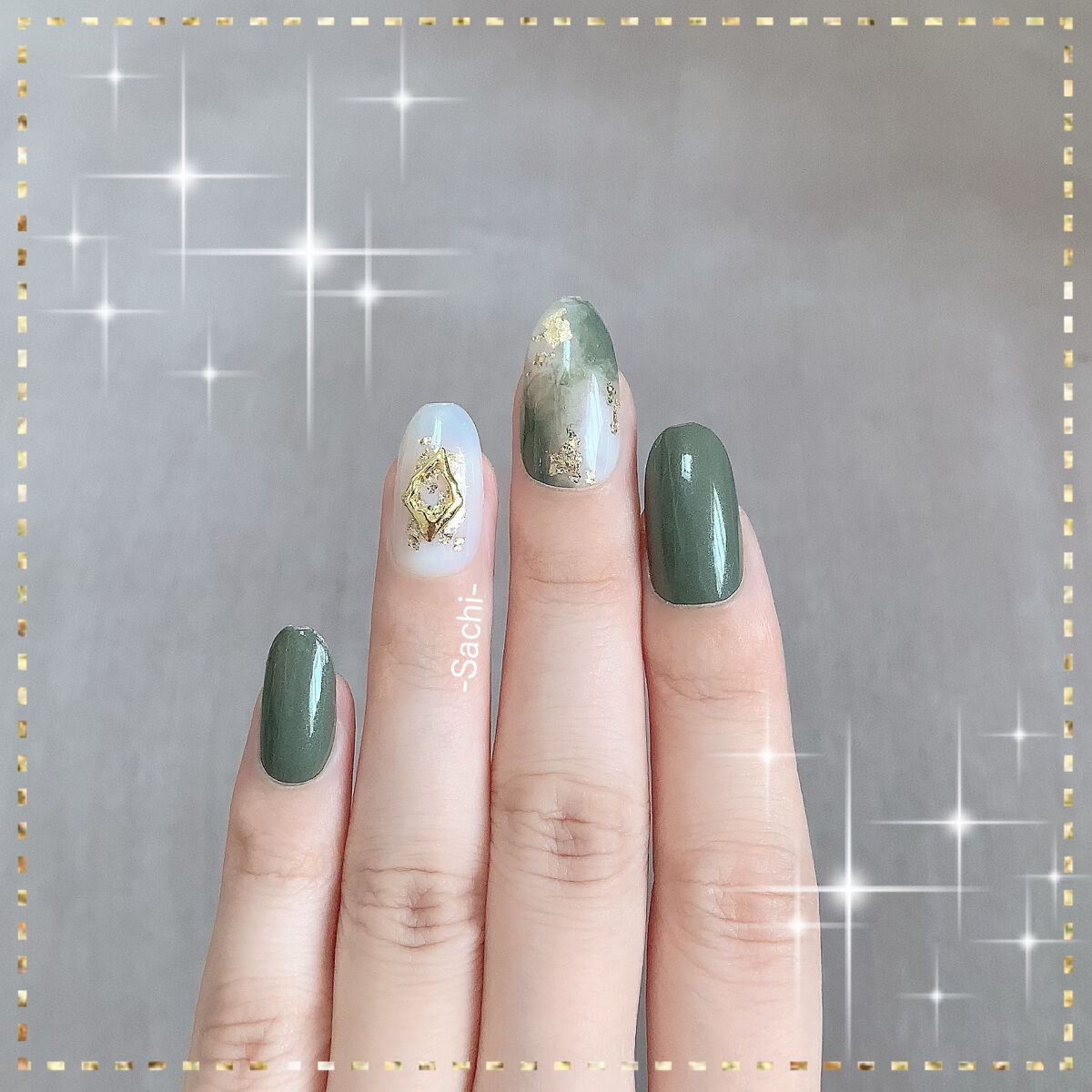 ナチュラルネイルカラーN 093 グリーンティラテ/デュカート/マニキュアを使ったクチコミ（2枚目）