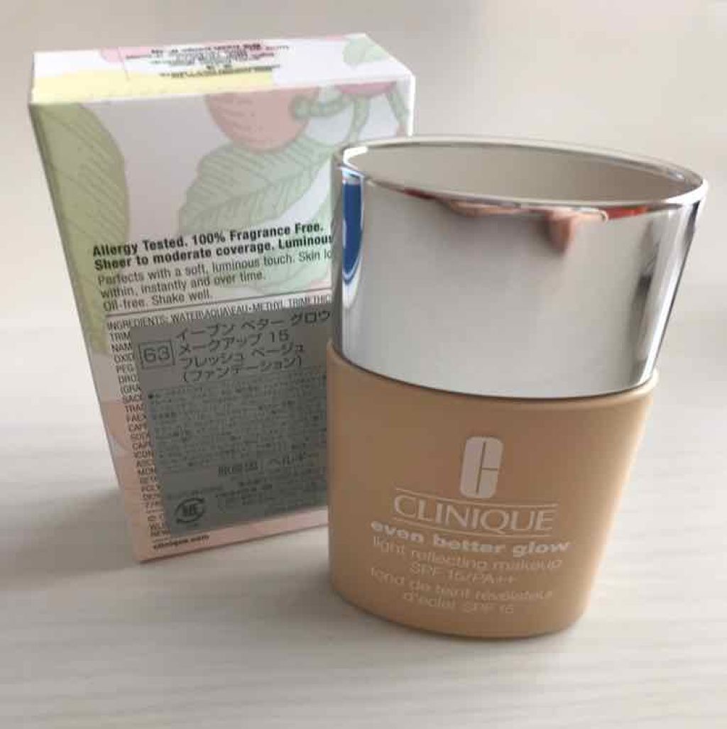 イーブン ベター グロウ メークアップ 15 63 フレッシュ ベージュ/CLINIQUE/リキッドファンデーションを使ったクチコミ（1枚目）