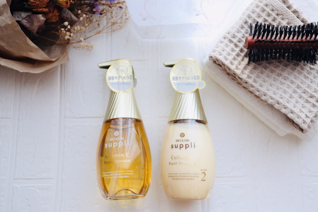 ビタミン リペアシャンプー／コラーゲン リペアヘアトリートメント/mixim suppli/市販シャンプーを使ったクチコミ（1枚目）