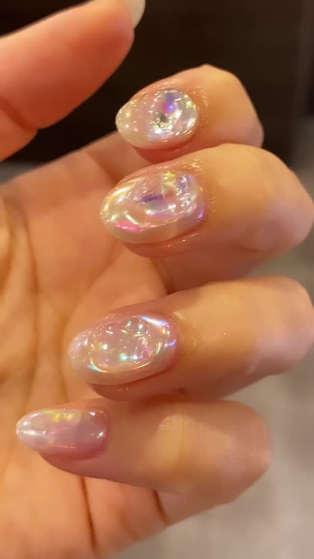 #福岡ネイル,#オーロラネイル,#ミラーネイル,#韓国ネイル,#ニュアンスネイル,#ショートネイル,#春ネイル,#ウルウルネイルのネイルデザイン
