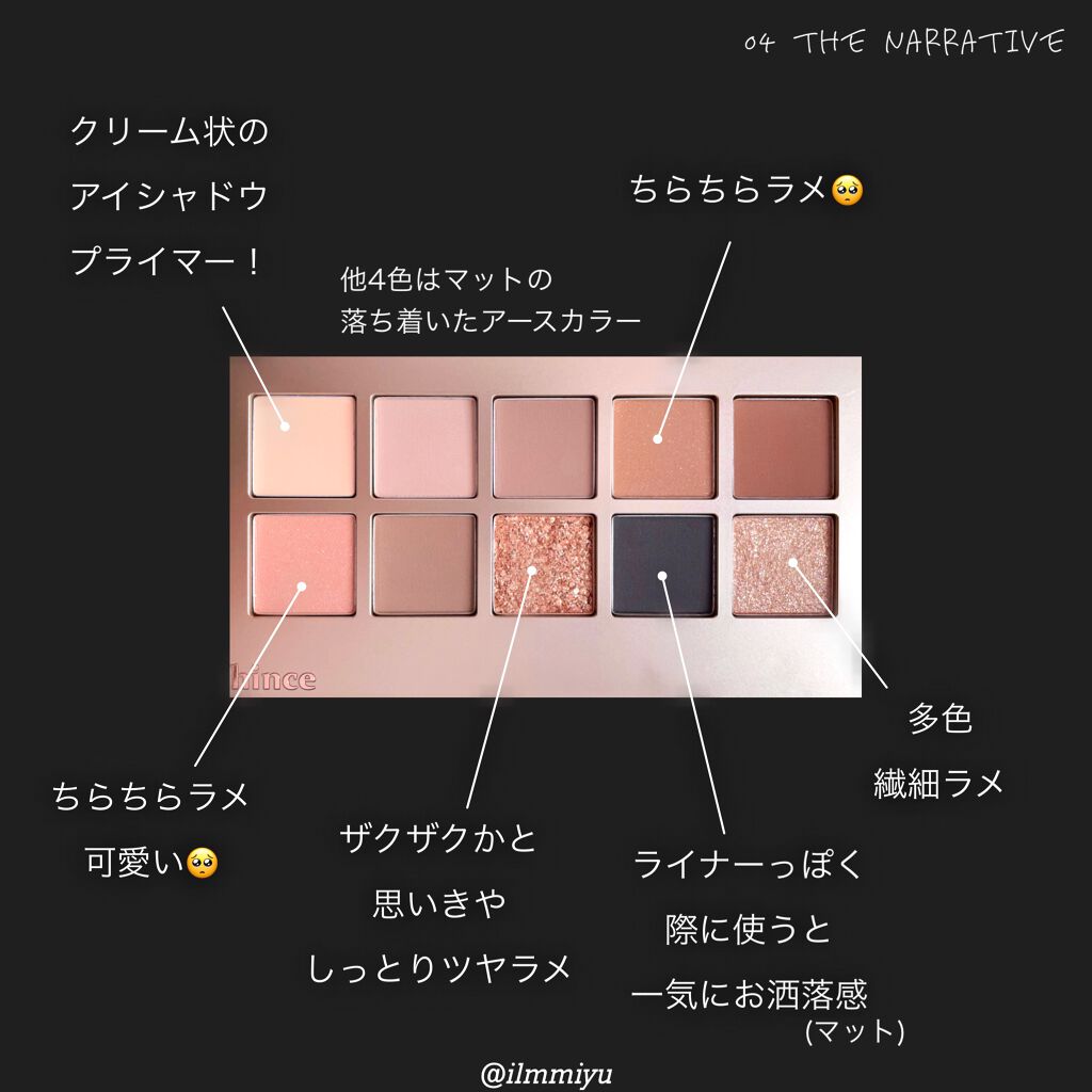 ニューデップスアイシャドウパレット 04 ザ・ナラティブ/hince/アイシャドウパレットを使ったクチコミ（3枚目）