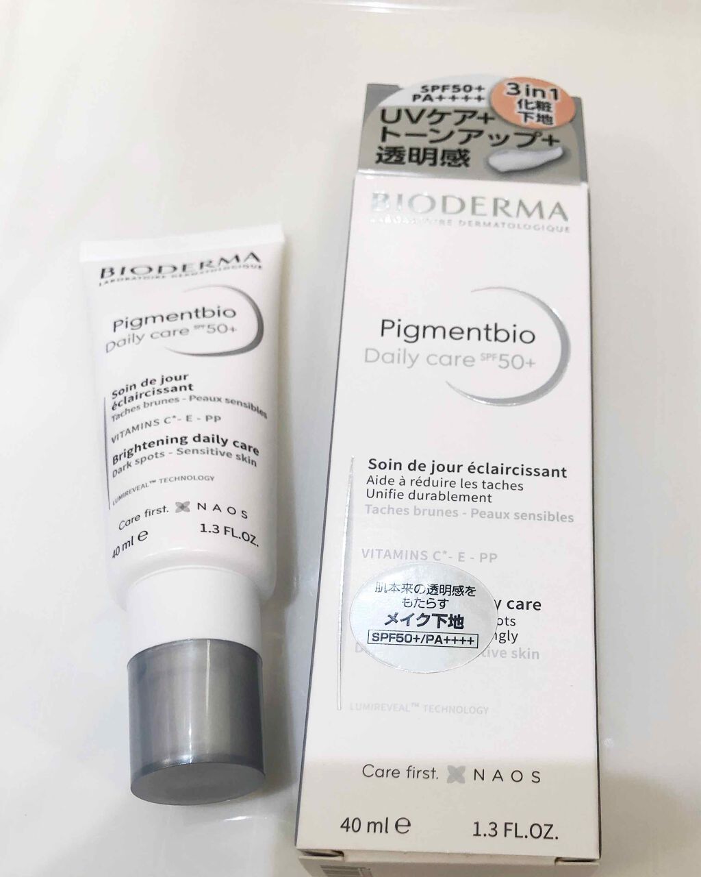 ピグメンビオ デイリーUVケア ホワイト SPF50＋/PA++++/ビオデルマ/化粧下地を使ったクチコミ（2枚目）