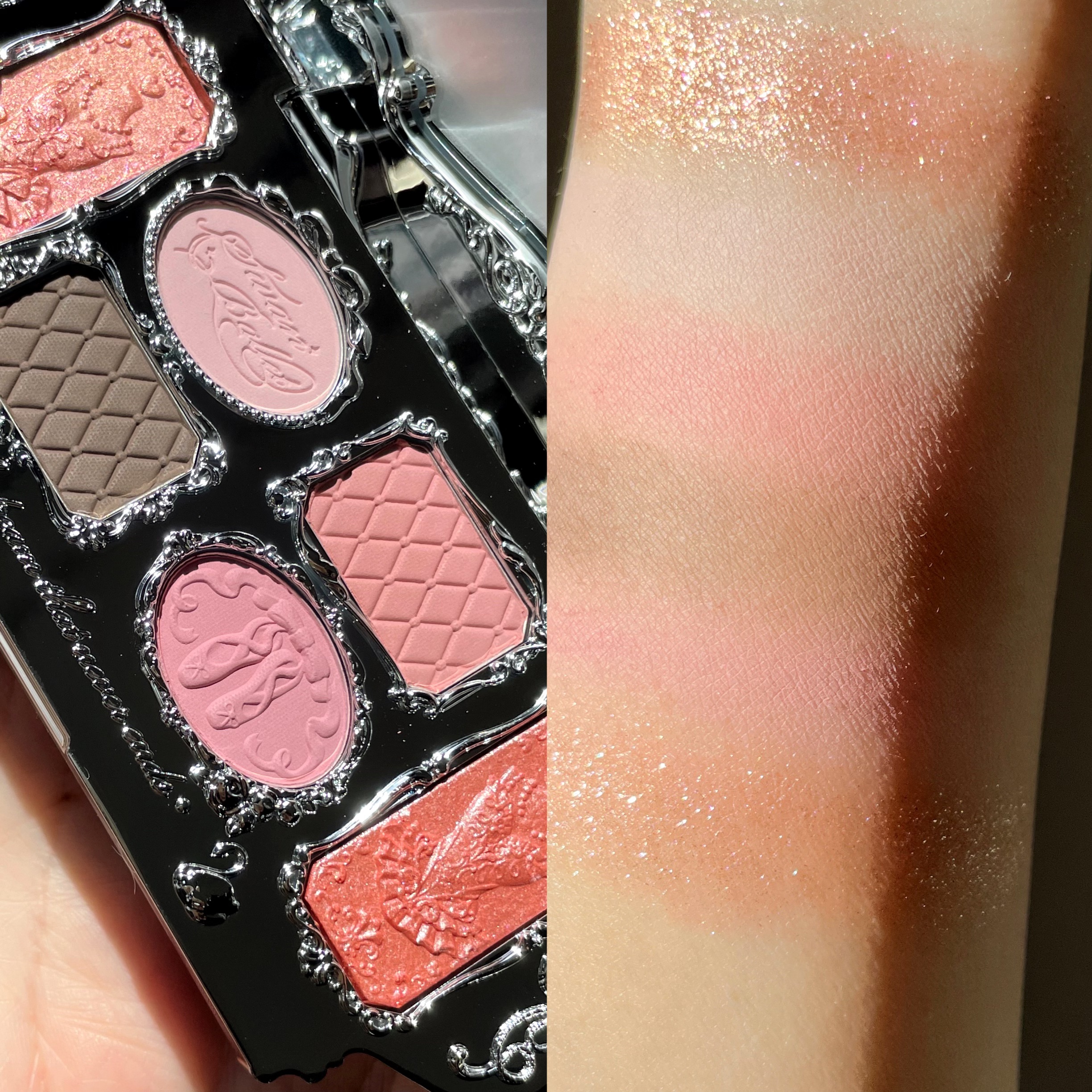 フラワーノーズ スワンバレエシリーズ ブラッシュコンパクト 04 プリューシュ/FlowerKnows/パウダーチークを使ったクチコミ（2枚目）