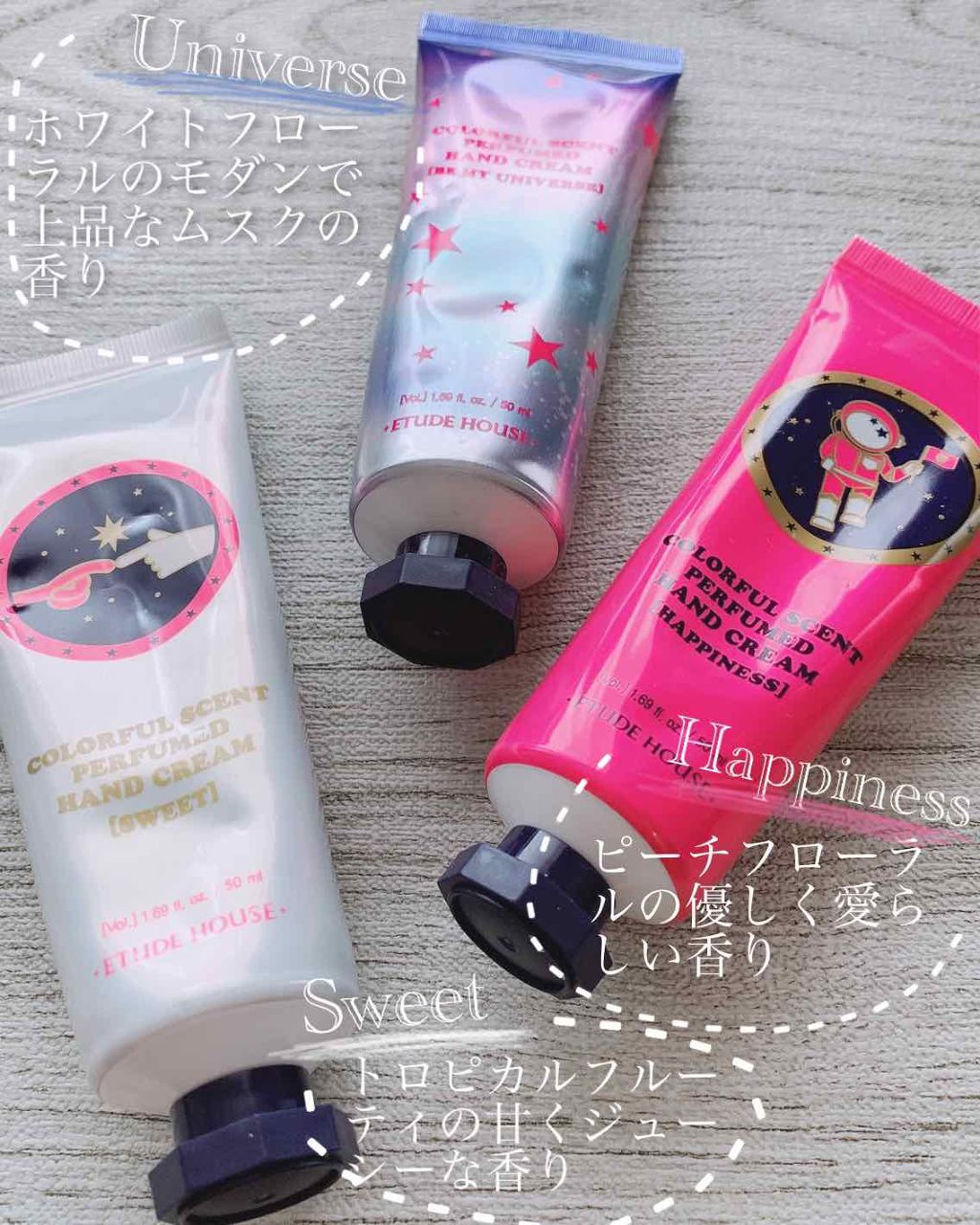 ユニバース カラフルセント ハンドクリーム/ETUDE/その他キットセットを使ったクチコミ（3枚目）