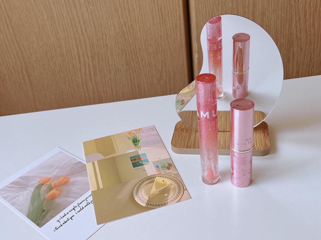 ピンクスノーボールリップグロス/AMUSE/リップグロスを使ったクチコミ（1枚目）