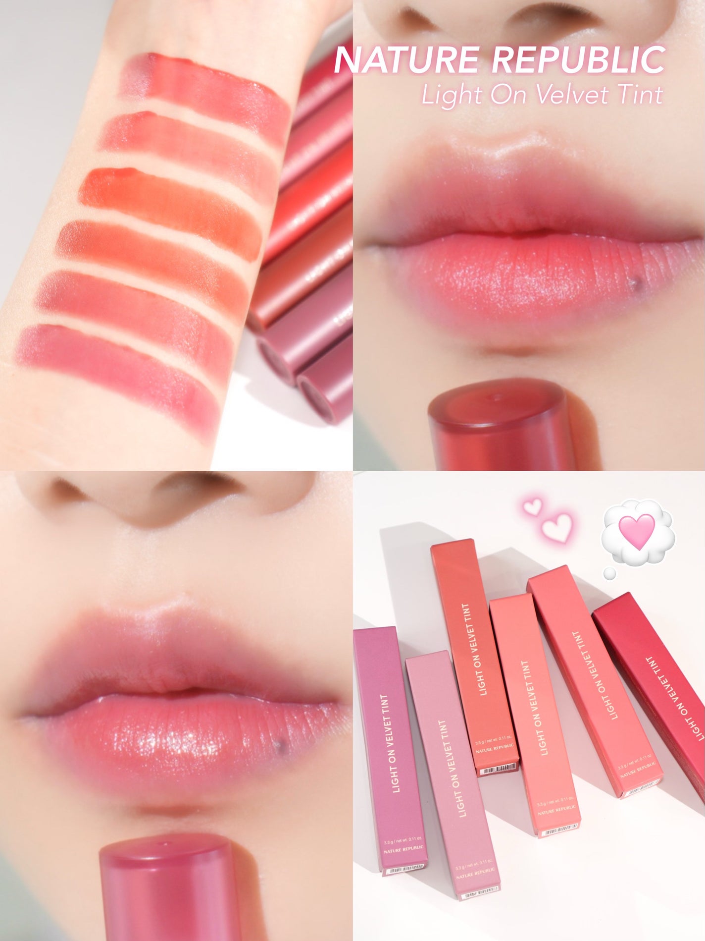 ライトオンベルベットティント/ネイチャーリパブリック/リップティントを使ったクチコミ(1枚目)