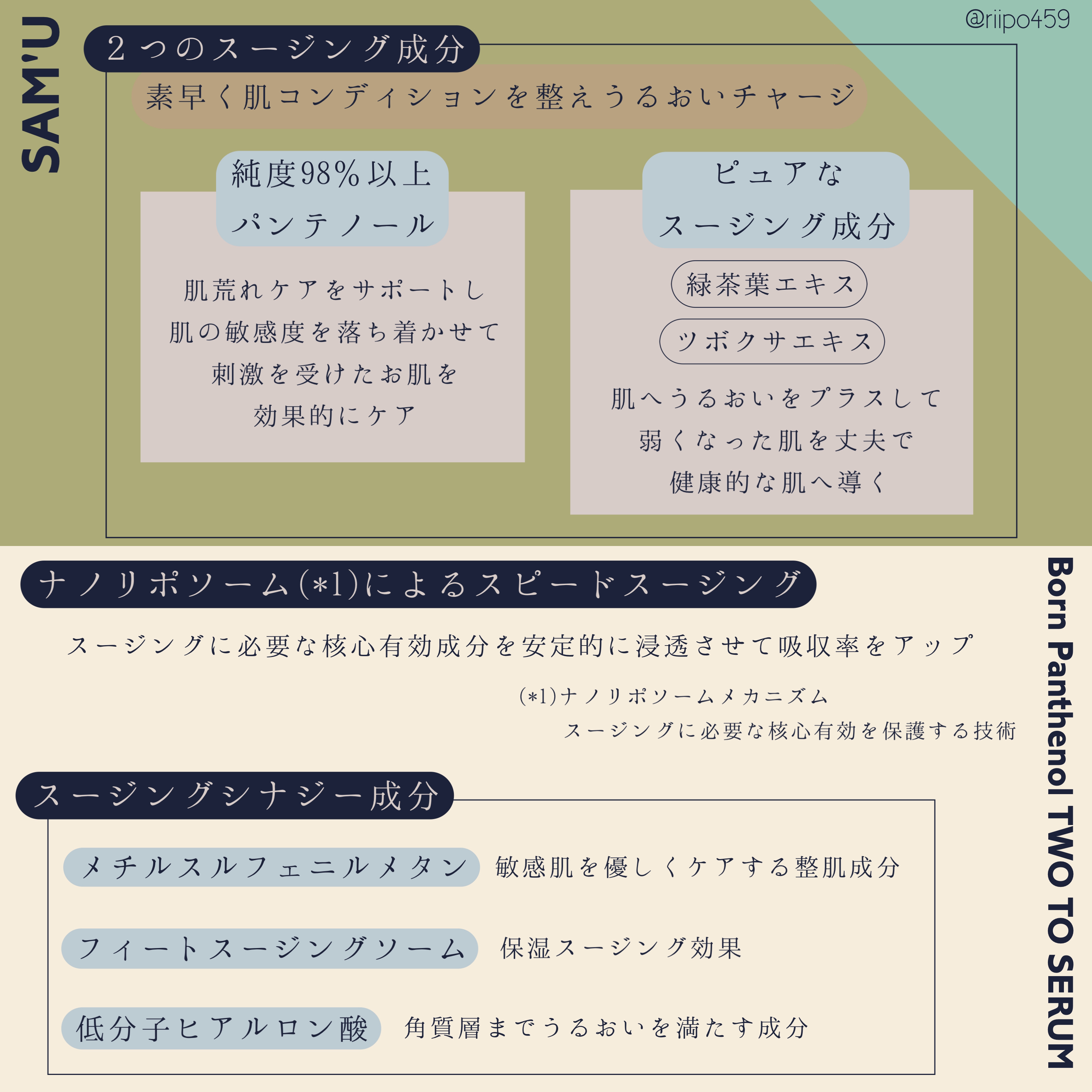 ボーンパンテノールトゥートゥーセラム/SAM'U/美容液を使ったクチコミ（2枚目）