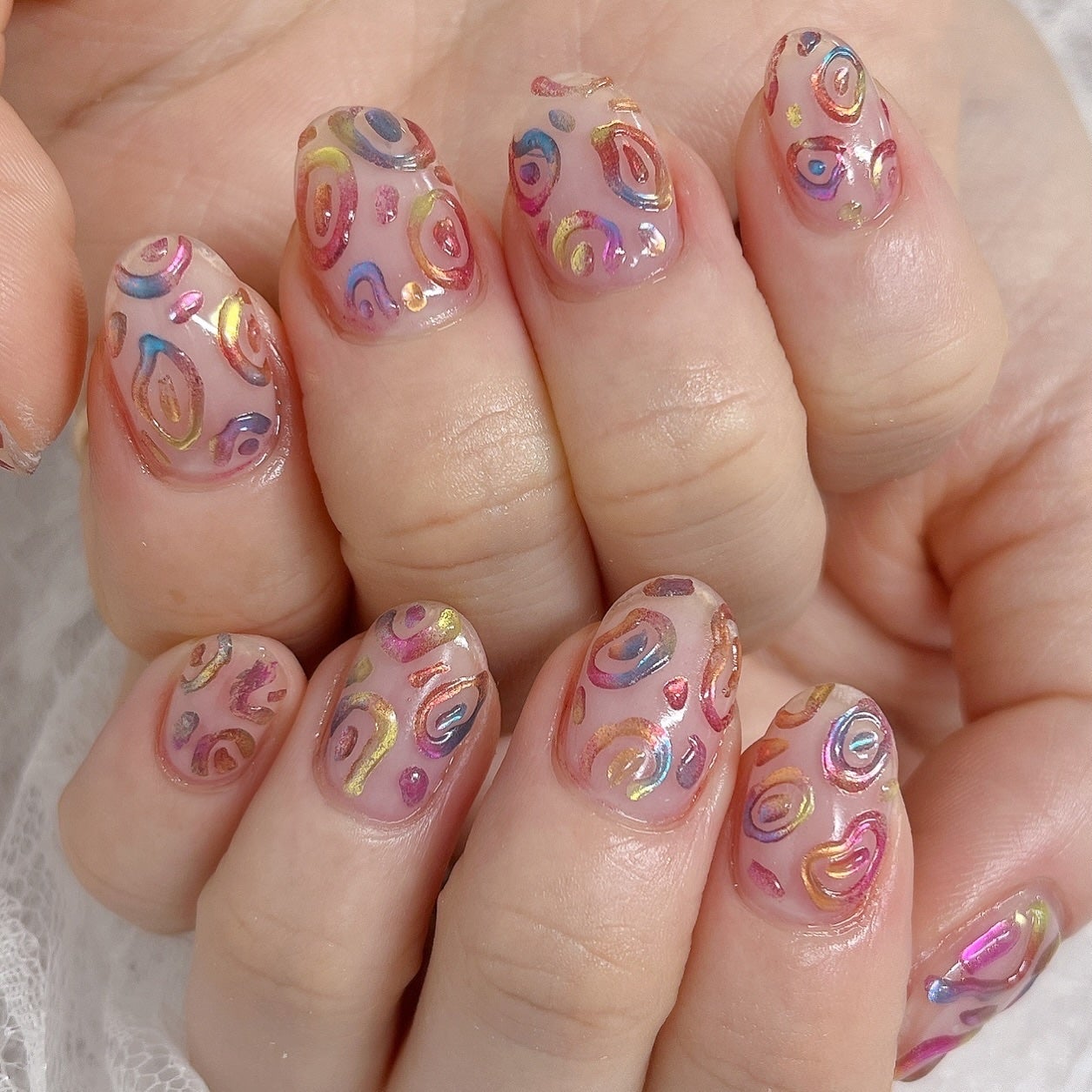 👾👾👾MAYUMI👾👾👾 on LIPS 「👾ニューネイル春と夏の間って感じで#クリアネイル#ミラーネイル..」(1枚目)