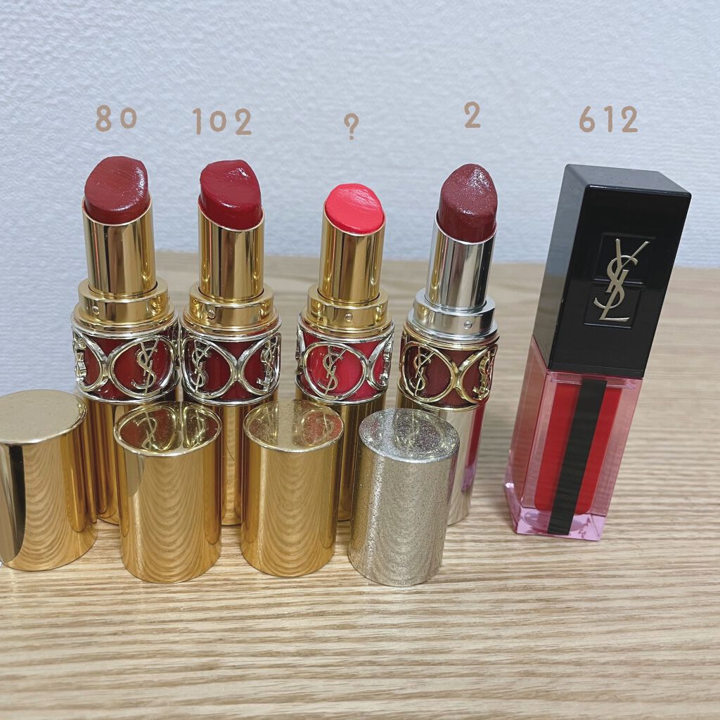ルージュ ピュールクチュール ヴェルニ ウォーターステイン 612 ルージュ デルージュ/YVES SAINT LAURENT BEAUTE/口紅を使ったクチコミ（2枚目）