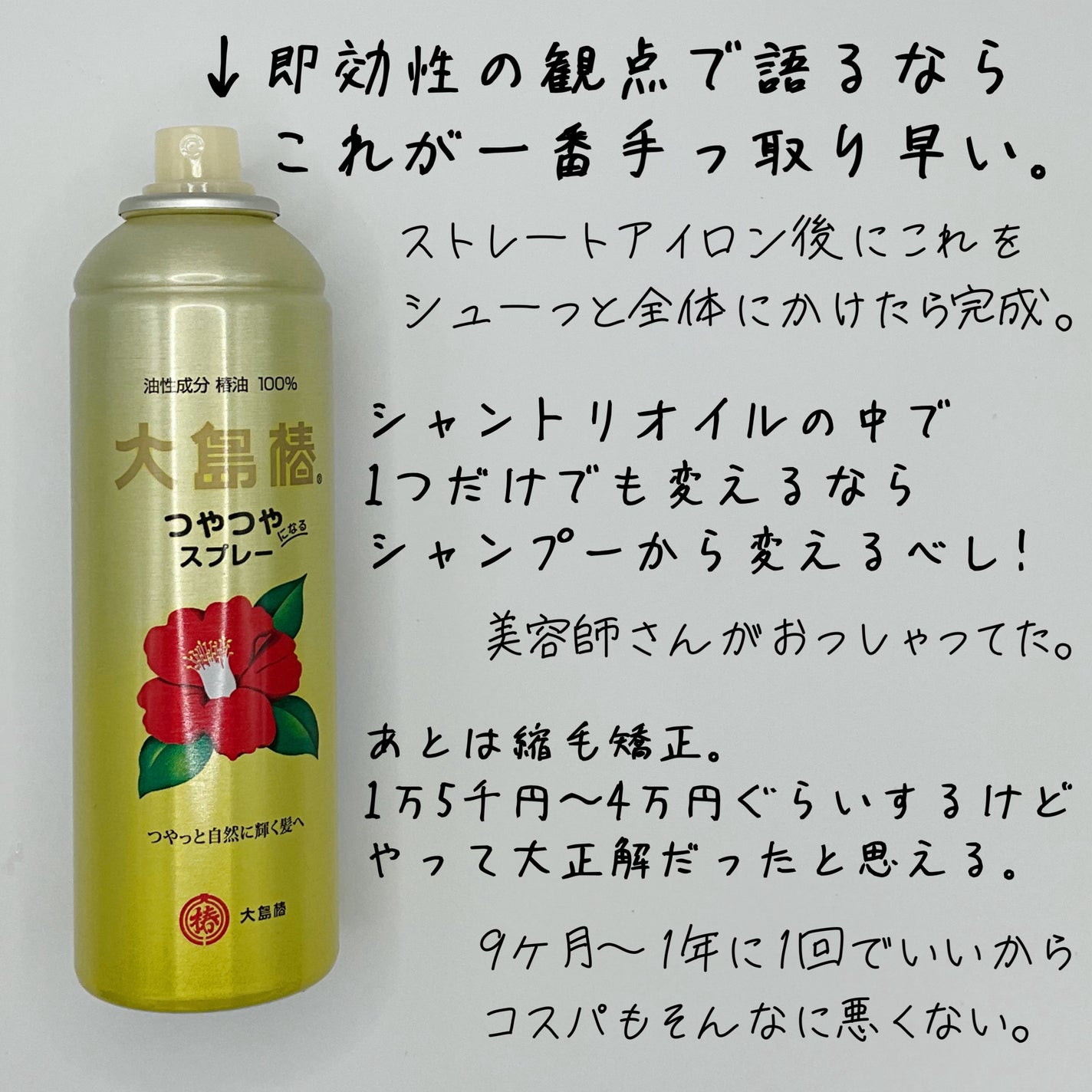 ヘアスプレー/大島椿/ヘアスプレーを使ったクチコミ(5枚目)