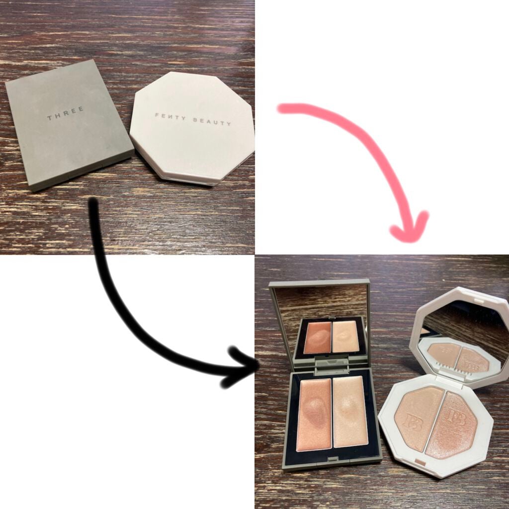 THREE シマリング グロー デュオ/THREE/クリームハイライトを使ったクチコミ(3枚目)