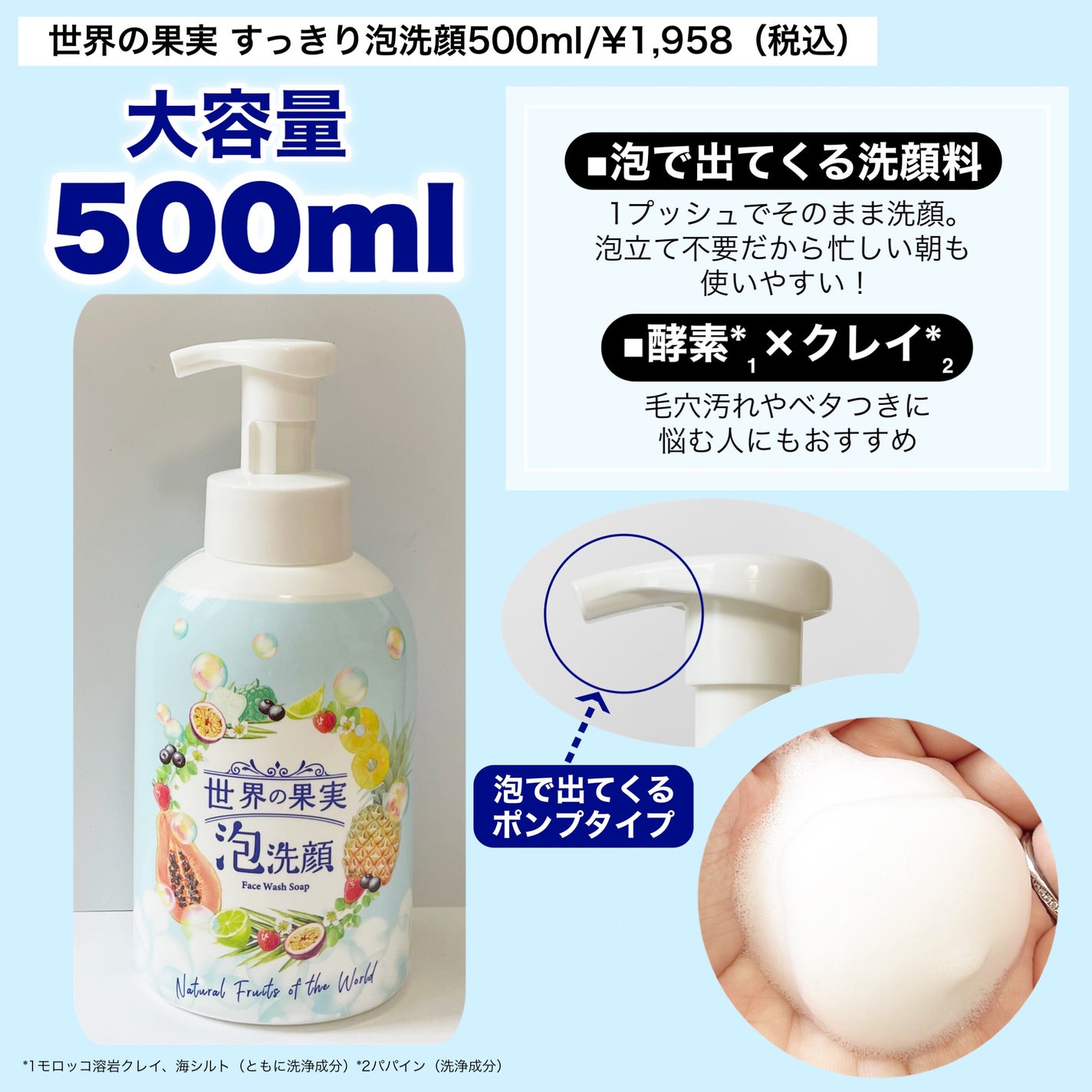 世界の果実 すっきり泡洗顔/世界の果実/泡洗顔を使ったクチコミ(2枚目)