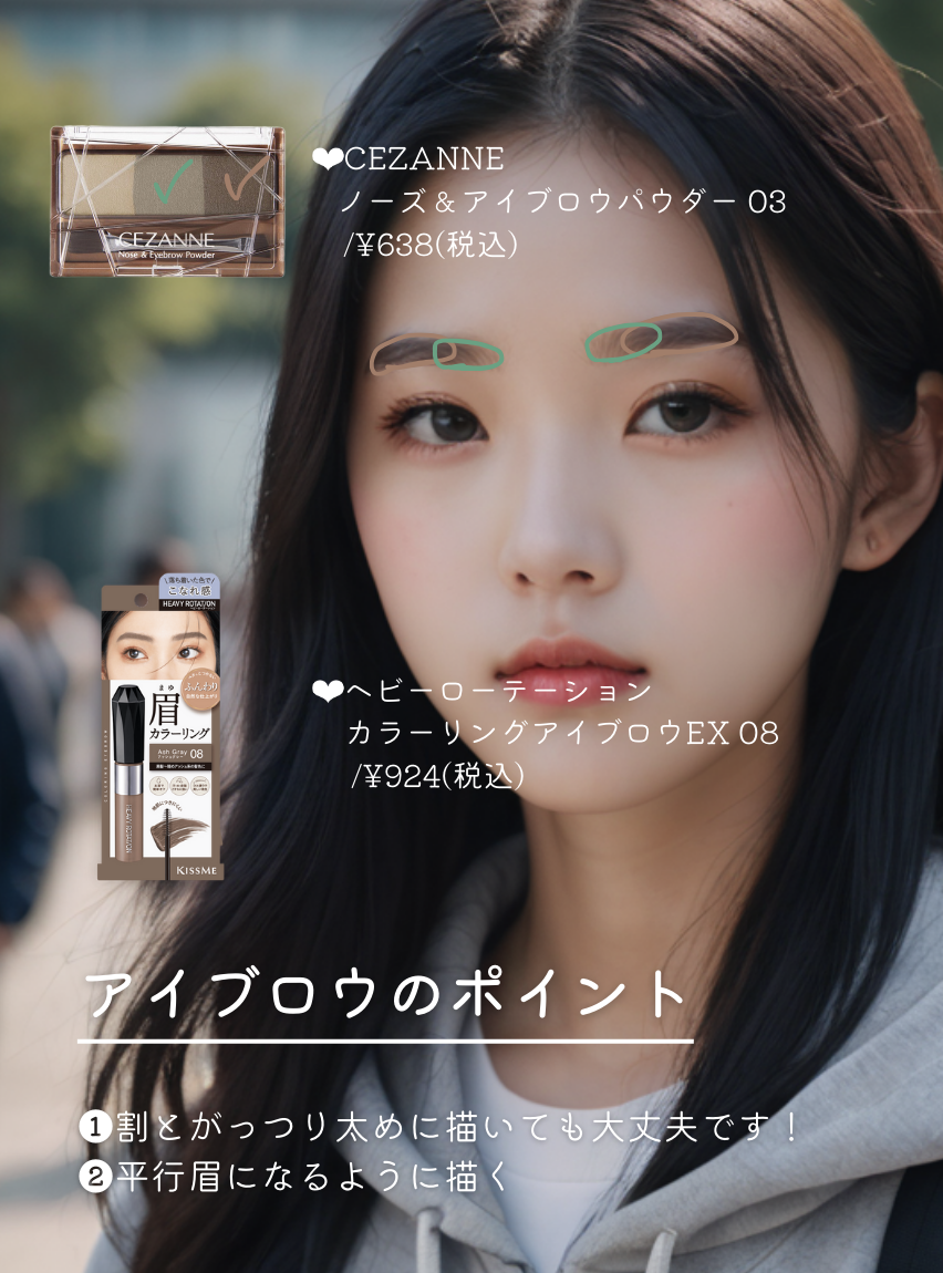 ノーズ＆アイブロウパウダー/CEZANNE/パウダーアイブロウを使ったクチコミ（3枚目）