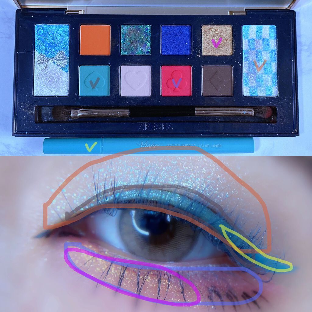 アリスドリームランドシリーズ 12色アイシャドウパレット(ZEESEA×大英博物館)/ZEESEA/アイシャドウパレットを使ったクチコミ(5枚目)